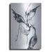 Ivy Bronx Crane 2 by Design Fabrikken - Unframed Graphic Art on Metal in Black/Gray | 16 H x 12 W x 0.13 D in | Wayfair