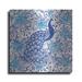 Bungalow Rose Peacock Garden III by Miranda Thomas - Unframed Graphic Art on Metal in Blue/White | 12 H x 12 W x 0.13 D in | Wayfair