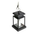 Wovilon Retro Outdoor Garden Decoration Hanging Lantern Portable Led Solar Lights Lanterns Metal Waterproof With Clear Glass Hook Wall Lights Fixture Garden Lights For Porch Fence Yard