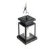 Wovilon Retro Outdoor Garden Decoration Hanging Lantern Portable Led Solar Lights Lanterns Metal Waterproof With Clear Glass Hook Wall Lights Fixture Garden Lights For Porch Fence Yard