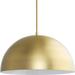 Perimeter Collection One-Light Brushed Gold Mid-Century Modern Pendant with metal Shade