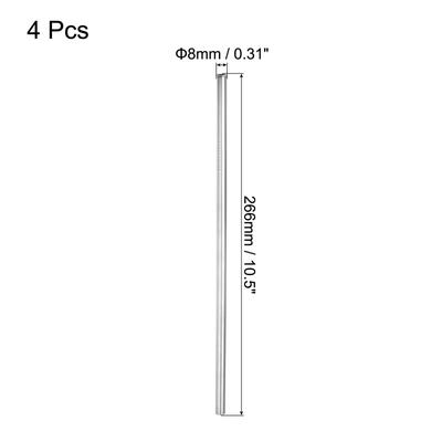 Reusable Metal Straws 4Pcs, Straight Drinking Straw 10.5"x0.3" Silver