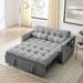 Modern 55.5" Pull Out Sleep Sofa Bed 2 Seater Loveseats Sofa Couch with side pockets, Adjsutable Backrest and Lumbar Pillows