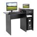 Computer Table Home Office Workstation Storage Shelves Black