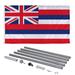 Hawaii State Flag and 20ft Flagpole with PVC Ground Insert Included - 3ft x 5ft Knitted Polyester Flag State Flag Collection Flag Printed in The USA