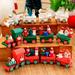 Starynighty Christmas Train Decor Gift Cute Wooden Mini Train Set Kids Gift Toys for Christmas Party