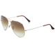 Ray-Ban RB3025 Aviator Large Metal Aviator Sunglasses, Brown