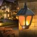 Solar Lights Outdoor Two Modes Solar Sconce Decorative Flickering Flame Wall Lights Waterproof Solar Lights For Patio Garage Garden Back&Front Door//Outdoor Lights