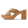 Pantolette LASCANA, Damen, Gr. 39, beige (taupe), Obermaterial: 100% Ziegenleder. Futter: 100% Synthetik. Decksohle: 100% Ziegenleder. Laufsohle: 100% Synthetik, unifarben, Veloursleder, modisch, Schuhe Pantolette, Mule, Sandale, offener Schuh aus...