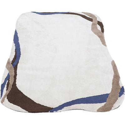 Teppich CARPETFINE "Holly 6", beige, B:120cm H:12mm L:170cm, Polyester, Teppiche, Uni-Farben, mit Bordüre, Wohnzimmer Image