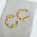 Madewell Jewelry | Madewell Ribbon Hoop Earrings In Vintage Gold | Color: Gold | Size: Os