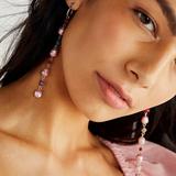 Free People Jewelry | Free People Regina Pink Pearl Dangle Earrings | Color: Pink/Silver | Size: Os