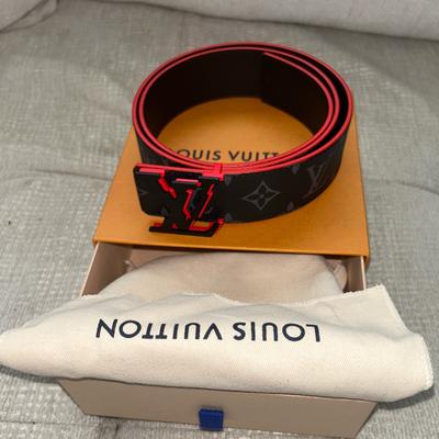 Louis Vuitton Accessories, Black And Red Mens Lv Broken 40mm Reversible  Belt, Color: Black/Red