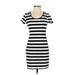 Adam Levine Casual Dress - Sheath Scoop Neck Short sleeves: Black Color Block Dresses - Women's Size Small