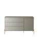 "Jasper 54.68"" Dresser with Steel Gold Legs in Grey Gloss - Manhattan Comfort 62052"