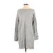 ASOS Casual Dress - Sweater Dress: Gray Marled Dresses - Women's Size 4