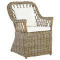 Chaise de jardin naturelle avec coussin