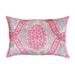 Canvello Ikat Velvet Pillow- 16" x 24" - Pink - 16" x 24"