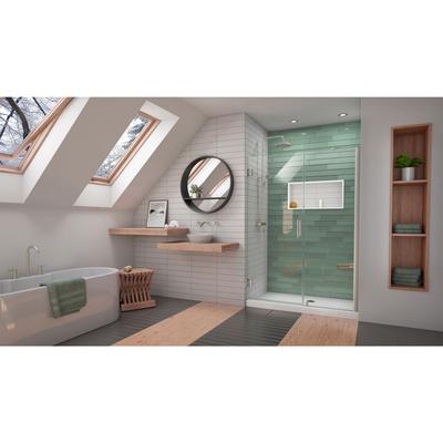 Dreamline DreamLine Unidoor-LS 54 - 55 inch W x 72 inch H Frameless Hinged Shower Door in Brushed Nickel SHDR-2054722-04