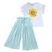 KI-8jcuD Cute Crop Tops For Girls 10-12 Toddler Kids Girls Clothing Sets Summer Sunflower T Shirt Tops Chiffon Ruched Loose Pants Outfits Children Clothes Kids And Teens Outfit Girl Baby Clothes Boy