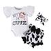 KI-8jcuD 6 Month Old Baby Girl Clothes Baby Boys Girls Summer Outfits Letter Pattern Short Sleeve Bodysuit Romper Tops Cartoon Shorts Pants Headband 3Pcs Clothes Set Baby Boy Set Crop Tops For Teen