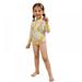 GYRATEDREAM Girls Long Sleeve Swimsuit Bathing Suit Zipper UPF 50+ Rashguard Swimwear Colorful 4-5 Years