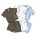 LOVEBAY Baby Toddler Boy Outfits Clothes Summer Kids Solid Color Short Sleeve Shirt & Shorts 2 Piece Summer Clothes