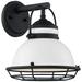 Upton; 1 Light; Small Outdoor Wall; Gloss White Finish w Textured Black