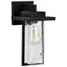 Vernal; 1 Light Medium Wall Lantern; Matte Black with Clear Water Glass