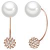 Lulu & Jane Perlen-Ohrstecker Messing Crystal Muschelkernperle in Roségold 26,8 mm Damen