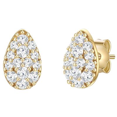 Glanzstücke München Ohrstecker Tropfen Sterling Silber Zirkonia in Gelbgold 8,0 mm Damen Image