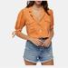 Free People Tops | Free People Safari Babe Top In Soft Orange Sz L | Color: Orange | Size: L