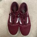 Vans Shoes | Mens Dark Red Vans Canvas Shoes | Color: Red | Size: 12