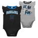 Girls Newborn & Infant Black/Heather Gray Miami Marlins Little Fan Two-Pack Bodysuit Set