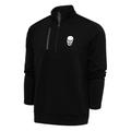 Men's Antigua Black/Charcoal "Stone Cold" Steve Austin Generation Quarter-Zip Pullover Top