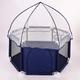 MAZY·URBAN Baby Playpen, Kids Safety Play Center, Yard Home Indoor Outdoor Pen Play Pen Children Activity, Playpen for Baby and Toddlers with Mosquito Net-Coffee Color_Fence/Blue/Fence + Mosquito Net