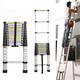 4.4M Telescopic Ladder 14.4FT Multi-Purpose Folding Aluminium Telescoping Ladder Foldable Ladder Extension Ladder Extendable Portable Loft Ladder Lightweight for Outdoor Indoor Work, 330lb Capacity