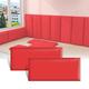 3D kids Anti-collision Wall Stickers, Thicken Tatami Nursery Wall Stickers, Peel and Stick Headboard, Upholstered Wall Panels for Bedroom Dojo Play Room (Red, 2pack)