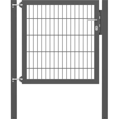 Zauneinzeltür ALBERTS "Flexo Plus", grau (anthrazit), B:100cm H:100cm, Stahl, Tore, anthrazit, verschiedene Abmessungen