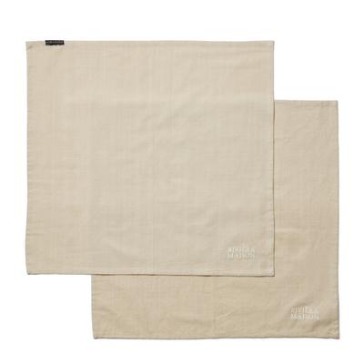 Riviera Maison Whisper White Servietten Baumwolle, Stoffservietten-Set einfarbig Beige - (LxB) 50x50 cm