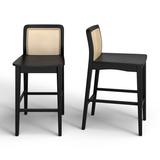 Joss & Main Avari Counter & Bar Stool Wood in Black | 37.6 H x 18.9 W x 21.97 D in | Wayfair C1948E495ABD4F80872D3DDBE0C95746