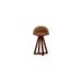 ARTLESS X2 Seat Top 26" Swivel Bar Stool Wood/Upholstered/Leather/Genuine Leather in Orange/Brown | 34 H x 19 W x 18 D in | Wayfair A-X2-SS-L-W-W