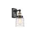 Breakwater Bay Callis 1 - Light Dimmable Armed Sconce Glass/Metal in Black/Yellow | 12 H x 5 W x 6.5 D in | Wayfair