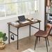 17 Stories Branshed Computer Writing Desk w/ 4 Hooks Wood/Metal in Black/Brown/Gray | 29.5 H x 43.3 W x 22.8 D in | Wayfair