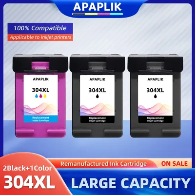 APAPLIK-Pack de 2 cartouches d'encre 304 XL pour HP ENVY 5020 5030 5032 DeskJet 2620 2630