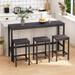 4-Piece Extra Long Dining Table Set, Bar Set Pub Table Set with 3 Stools for Kitchen Dining Room