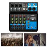 Colorfullrain 5 Channel Mixing Console Studio Audio Bluetooth DJ Live KTV Mixer Sound Board