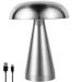 NYIDPSZ Mushroom Table Lamp Metal Cordless LED Desk Light with 3 Color Dimming USB Rechargeable Desk Lamp Touch Control Bedside Lamp for Bedroom Living Room