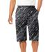 Men's Big & Tall Lightweight Extra Long Jersey Shorts by KingSize in Rigid Camo (Size 6XL)