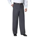 Men's Big & Tall WRINKLE-FREE PANTS WITH EXPANDABLE WAIST, WIDE LEG by KingSize in Carbon (Size 38 40)